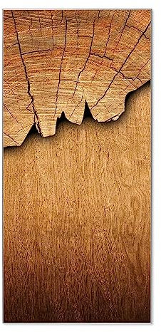 banjado® Magnettafel 37 x 78cm / Magnetwand aus Metall/Magnetpinnwand als Memoboard/Pinnwand Magnettafel Küche, Büro, Kinderzimmer inkl. 4 Magnete & Montageset - Motiv Holz