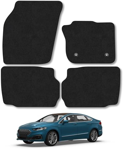 Ford Mondeo (2014-2022) Car Mats Accessories Tailored Fit Carpet Floor Mats Non Slip Black Trim Full Coverage Compatible Accessory Front Rear Set Anti Slip Granulated Backing Hand-Finished Clips