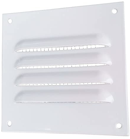 Rejilla de ventilación metálica con red para protección contra insectos(10 x 10 cm)