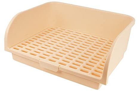 Fenteer Große Kaninchentoilette Haustiertoilette für erwachsenes Tier Erwachsene Hase Kaninchen Meerschweinchen Frettchen Katzentoilette Töpfchentrainer, Beige