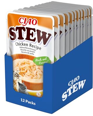 INABA Ciao Stew med kyckling EU842 Kattmat, 40 g x 12 stycken