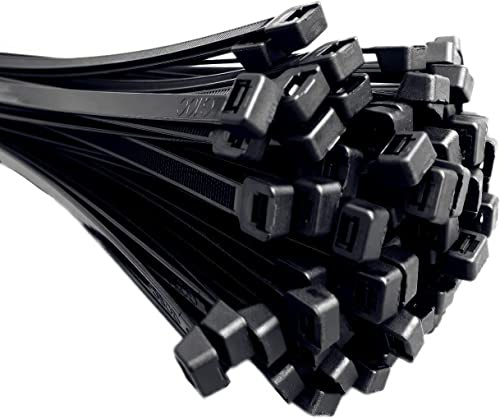 HORZEFIX Kabelbinder 100 Stück schwarz lang uv beständig Universalbinder 2,5/3,6/4,8/7,6 breit (7,6 x 370 mm)