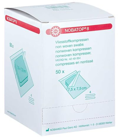 NOBATOP 8 Kompressen 7,5x7,5 cm steril 50X2 St