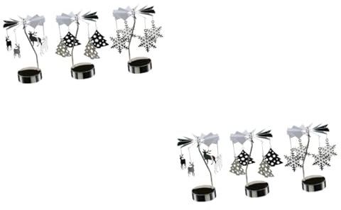 ABOOFAN 6 Stk Hot Swivel Kerzenhalter Engel Votivkerzenhalter Teelichter Weihnachtstisch Weihnachtskerzenkarussell Kerzenhalter Herzstück Metall Schreibtisch Rotieren Weihnachtsbaum