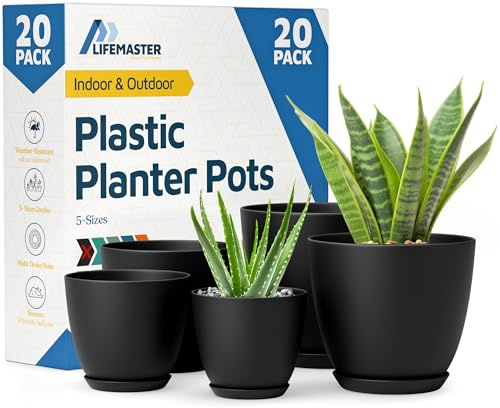 Lifemaster Hangers, Polypropylene (PP) Plastic, Black, 20 Pack