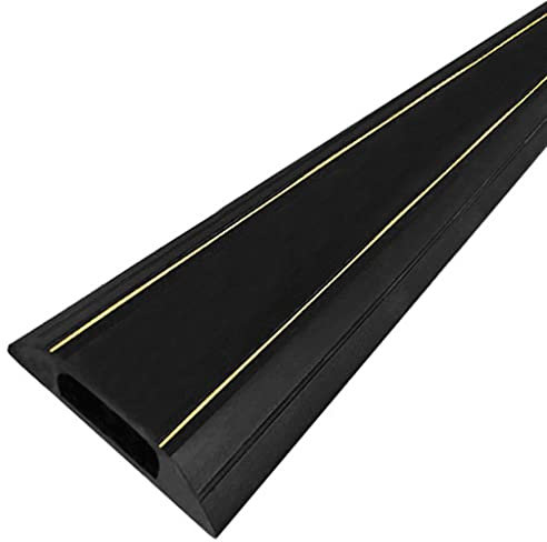 Bodenkabelabdeckung, klassisch, schwarz, rutschfest, weiches PVC, Bodenkabelabdeckung, Küche, langlebig, leicht zu schneiden, Bodenkabelmanagement, Kabelhohlraum-3,5 x 1,5 cm/1,4 x 0,6 Zoll/schwarz/