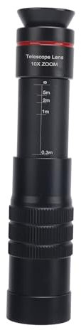 Téléobjectif HD 10X Haute Puissance avec Support de Téléphone, Téléobjectif de Téléphone à Revêtement Multicouche, Télescope Monoculaire pour Smartphone, Regarder des Jeux, des