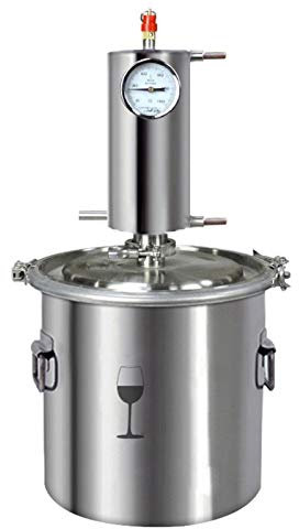 Alambicco al Chiaro di Luna in Rame Rosso, distillatore di Alcol Fai da Te per la Produzione di Vino Fatto in casa Caldaia per Birra Fatta in casa per Whisky, Vino e Brandy, 12L/20L/35L/60L,60L