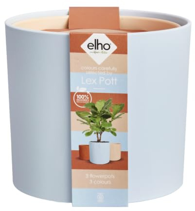 elho Lex Pott Set 14cm Blumentopf - Himmelblau | ∅ 13.8 x H 12.4 cm | 3 Artikel Enthalten | für den Innenbereich | 100% recyceltes Plastik