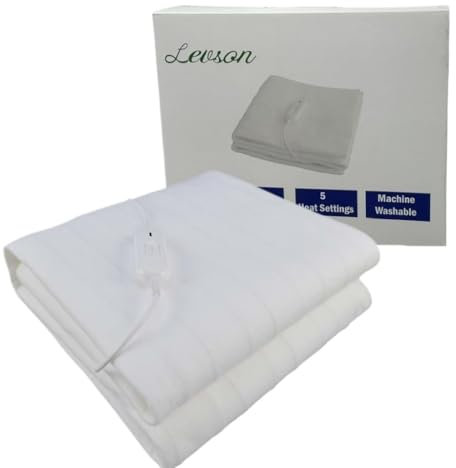 LEVSON Far Infrared Cozy Electric Blanket, Double Heated Underblanket with 3 Heat Settings & Comfort Controller, Machine Washable Bed Warmer Pad, 180x120CM