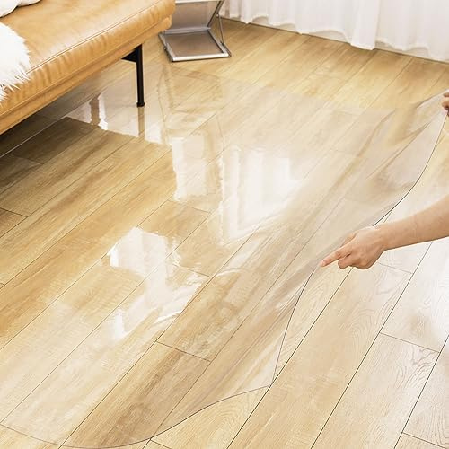Clear PVC Desk Chair Mat for Hardwood/Tile Floors 2mm Thick Home Office Floor Protector for Carpets Work Table Mat 90x360cm