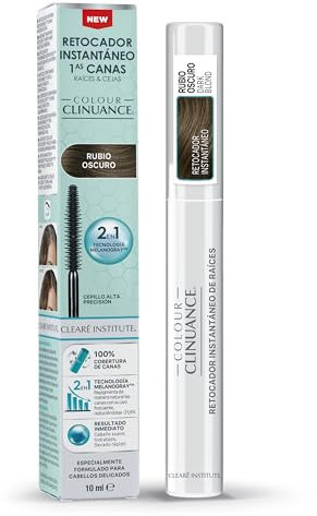 Colour Clinuance | Ritoccatore Temporaneo Istantaneo per Prime Canizie, Radici e Sopracciglia | Veloce e Facile da Usare | Copertura Perfetta e Massima Precisione | Colore Biondo Scuro | 10ml