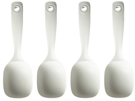 EdirFtra 4pcs, Mestolo da minestra, Cucchiaio da mestolo da minestra, Cucchiai da minestra Grandi, Cucchiaio da minestra in plastica, Mestolo da zuppa in plastica Riutilizzabile Bianco