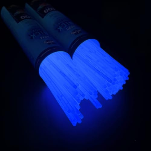 KNIXS Knicklichter- 200 Stück Leuchtstäbe - Blau inkl. 2D Verbinder für Partyspaß