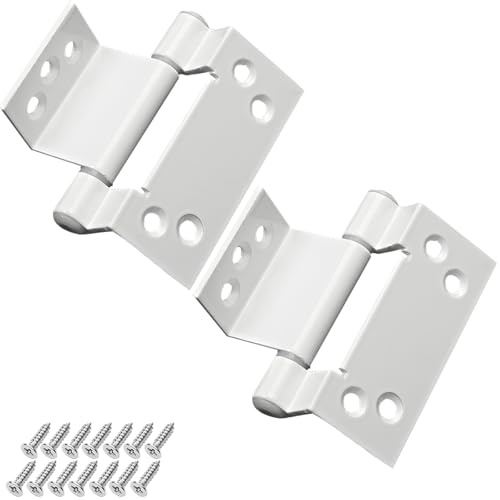 Monlech Charnière de porte UPVC robuste en alliage d'aluminium pour portes battantes, portes et fenêtres en PVC, blanc (taille moyenne)