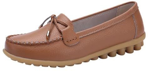Mocassins Femme Mocassin Femme Confortable Cuir Chaussures Confort Chic Elegante Chaussures Bateau Plates Chaussure de Sport pour Femmes Basket Mocassins et Loafers Souples Slip on Derbies Ballerines