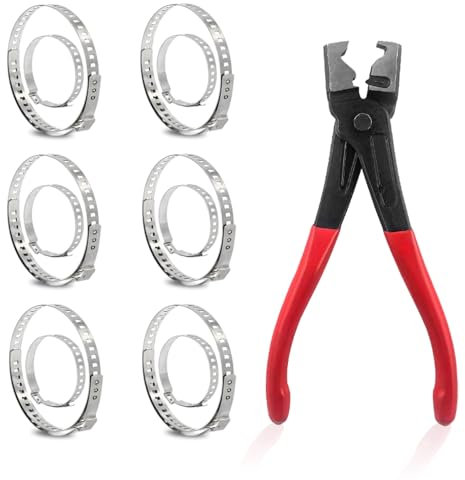 13 Pcs Heavy Duty Hose Clamp Pliers with CV Boot Clamps, CV Boot Clamp Pliers for Most Cars (Red)