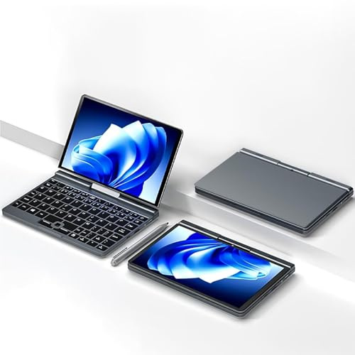 CYMINILMDPC Mini Laptop 8 Inch 2-in-1 Handheld Computer Alder Lake N150 Portable Handheld Computer 12GB DDR5, Gigabit, Wi-Fi 6, BT5.2, 2MP Camera, PD 30W Charging Win11 Pro