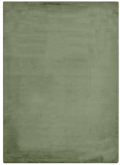 -LUXOR- living Tappeto in pelliccia sintetica Coste per camera da letto, ideale per la camera da letto, comodo tappeto in pelliccia di agnello, 60 x 120 cm, verde scuro