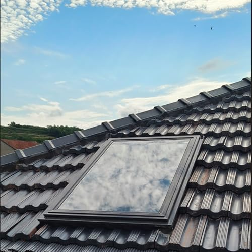 Manual Claraboya Techo, Tragaluz De Tejado para Techo De La Casa/Sala De Sol/áTico/SóTano IluminacióN Del DíA, Ventana Techo con Doble Vidrio Templado y AleacióN De Aluminio Marco