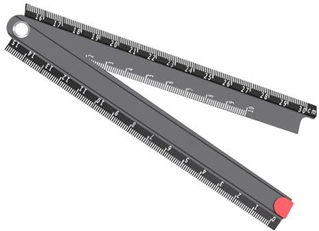 Sucritude Regla Plegable,Regla Plegable De Aleación De Aluminio 30 Centímetros 90 Grados | Marcas Precisas Herramienta de Medición Geométrica | Uso En Educación Y Aula