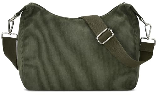 osacurt Cord Crossbody Bag Damen Umhängetasche Kleine Handtasche Cordtasche Faltbar Schultertasche mit Verstellbarem Schultergurt für Büro Pendeln Einkaufen Reisen