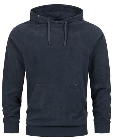Indicode INNemoto - Pull à capuche pour homme - Aspect velours côtelé - Sweat à capuche pour homme, Sky Captain, XXL