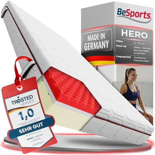 BeSports Hero Kaltschaummatratze 90x200, H3/H4, 7-Zonen, Note 1,0, wendbar