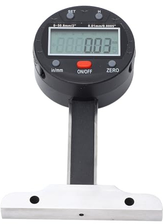 ZJchao Digital Elektronisk Djupmätare 0 50,8 Mm 0 2 Tum Räckvidd, 0,01 Mm 0,0005 Tum Precision, LCD-skärm USB-laddningsverktyg för Djupmätning för Metall, trä och Teknik