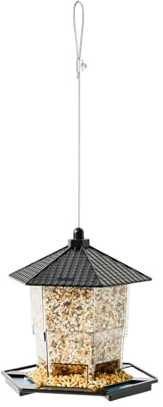 Mangeoires À Oiseaux pour Extérieur | Distributeur de Nourriture Accrochable,Mangeoire Sauvage Anti Écureuils avec Plateau Perchoir,pour Jardin Extérieur Arbres et Animaux