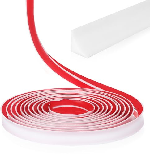 Abaodam 1 Roll Flexible Baseboard Adhesive Wall Molding Trim Waterproof Self Adhesive Wall Molding Trim TPE Material White for Interior Spaces