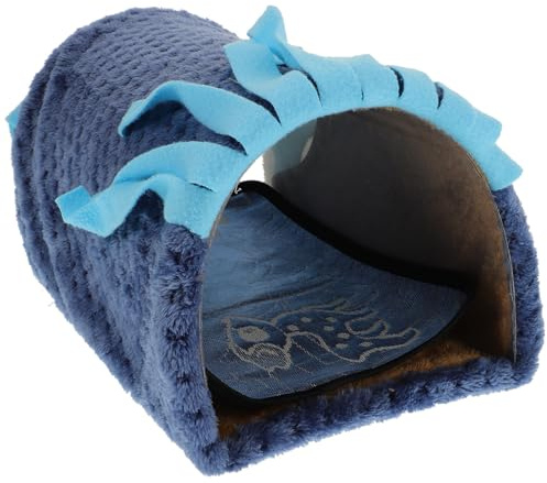 QUMIIRITY Escondite Túnel para Pequeños Animales, Casa para Hámster y Conejos en Color Azul, Lecho Cómodo y Duradero Borlas, Adecuado para Jaulas y Zonas de Descanso Estilo Estilo Aleatorio