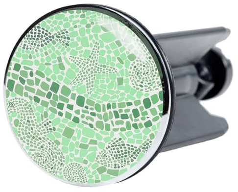 Sanilo Waschbeckenstöpsel, viele schöne Stöpsel für das Waschbecken zur Auswahl, universal mit Motiv (Mosaic World Green)