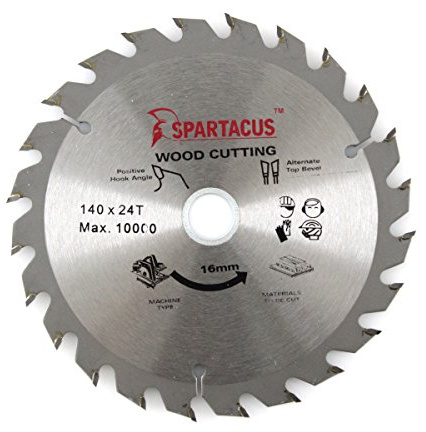 Spartacus Wood Cutting Circular Saw Blade 140mm x 16mm Bore 24 Teeth