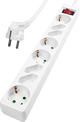 HEITECH Promotion GmbH 04003492 Steckdosenleiste, 250 V, 8-fach, mit Schalter