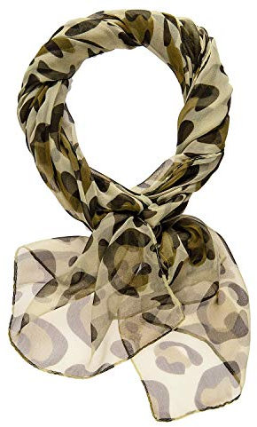 VIKINGS Unisex Schal Tuch Gepard Animal Print, Gepard:Oliv