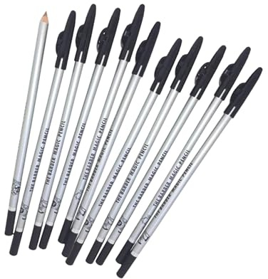 The Barber Magic Pencil for Lineup, Built-In Sharpener, White Hairline, 12 Pc