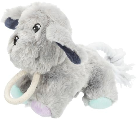 Trixie Hundespielzeug Junior Plüschhund mit Tau, für Welpen – 24 cm | Kuscheliger Spielgefährte aus weichem Plüsch – zum Schmusen, Tragen und Spielen für Welpen und erwachsene Hunde