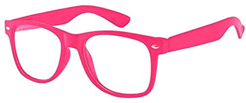 Boolavard Kids Nerd Occhiali Clear Lens Geek per Ragazze Ragazzi età 4-12 (Rosa)