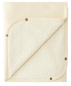 Cloby Decke Babydecke Winterdecke mit Teddy multifunktional Baby (95x75 cm) Off White