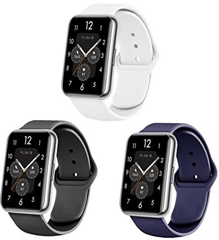 3-PCS Silikon Armbänder Für Huawei Watch Fit 2 Ersatzband Für Damen Frauen Herren Weiche Muster Blumen Sport Armband mit Kompatibel mit Huawei Watch Fit 2