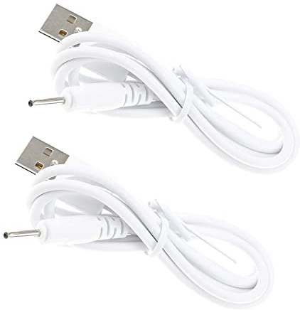 RuenTech 2.0 mm Ersatz-USB-DC-Ladegerät Adapter Stromkabel DC 5 V aufladequelle für, kompatibel mit 2.0 mm Schaft Klinke Tablet Stift Ladekabel ，2 Stück