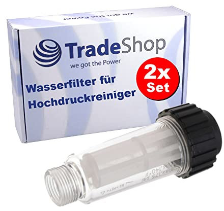 2x Trade-Shop Wasserfilter/Filterpatrone (3/4) kompatibel mit Kärcher, Makita, Kränzle, WAP Hochdruckreiniger, Ersatz für Kärcher 4.730-059.0