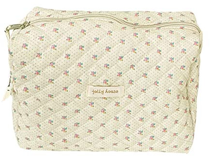 AMZLORD Reise Kosmetiktasche, Gesteppte Kulturtasche Damen, Kulturbeutel Damen mit Blumenmuster, Kosmetiktasche Groß Kapazität, Make up Bag Waschtasche for Kinder Mädchen (Gelb)