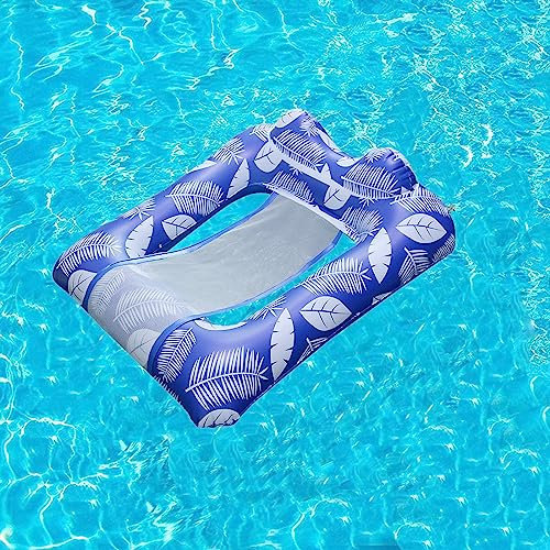 Wasserliege-Clip-Netz, aufblasbar, schwimmende Reihe, PVC, für Erwachsene, tragbar, Wasserhängematte, Liegestuhl, aufblasbar