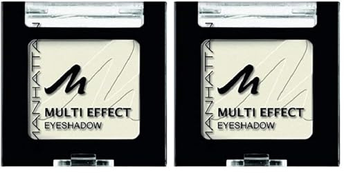 Manhattan Multi Effect Eyeshadow – Weißer, matter Lidschatten in handlicher Dose, farbintensiv und langanhaltend – Farbe Ice Eyes Baby 101C – 1 x 2g (Packung mit 2)