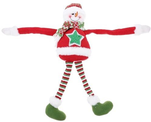 Kichvoe Plüsch-Schneemann-Weihnachts-Türhänger Mit Langem Arm Elfen-Puppe Zum Aufhängen Weihnachtsbaum-Anhänger Weihnachts-Türknauf-Ornament Für Urlaub Wand Haustür Auto