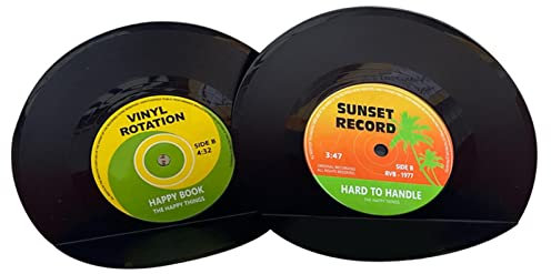Gsycle Reggilibri per Scaffali da 2 Pezzi, Fermalibri retrò per Scaffali Fermalibri Classici a Forma di Disco per CD per Contenere Libri Decorazioni per La Casa