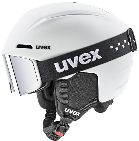 uvex viti set, casco e maschera da sci Unisex bambino, white matt, 51-55 cm