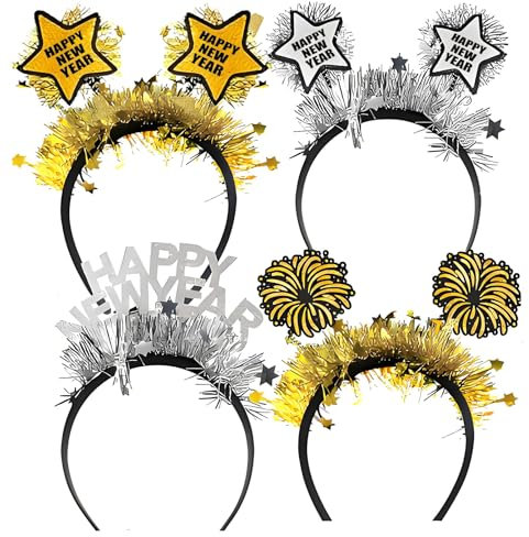 12 Silvester Deko 2025 Party Fotoautomat Requisiten Zubehör Silvester Brille, Fotobox Accessoires Happy New Year Dekoration Glitter Papier Gläser, Glücksbringer Silvester Party Neujahr Zubehör
